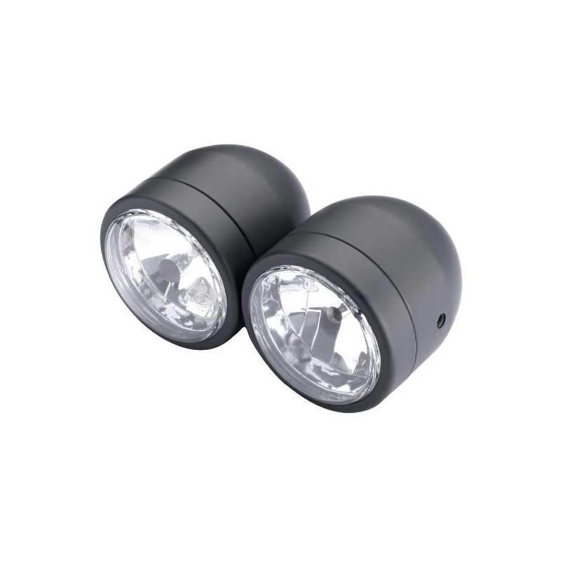 Doppia lampadina universale anteriore nera
