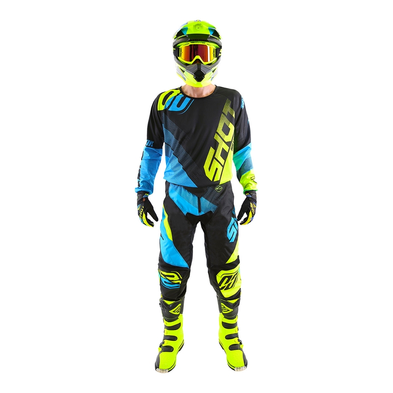 Motokrosové kalhoty Shot DEVO Ultimate modro-fluo žluté výprodej
