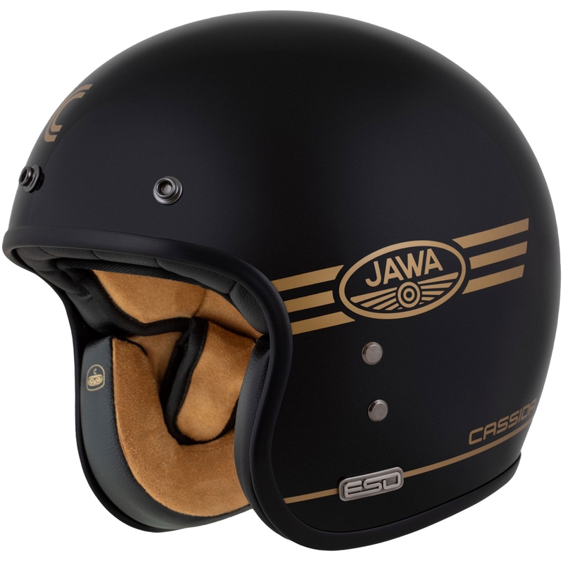 Cassida Eso Jawa Pérák casco aperto nero perla-oro
