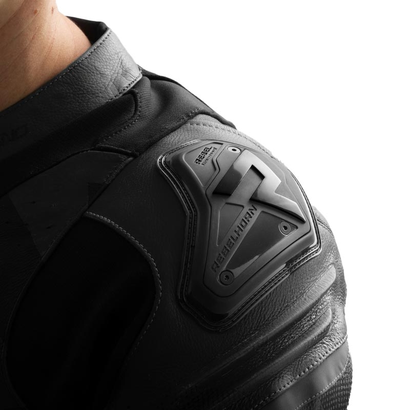 Giacca da motociclista in pelle Rebelhorn Inferno nera