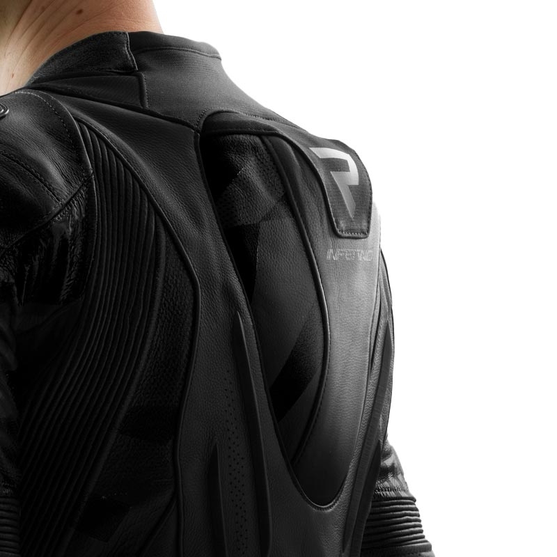 Giacca da motociclista in pelle Rebelhorn Inferno nera