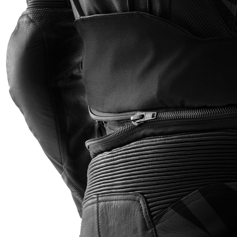 Giacca da motociclista in pelle Rebelhorn Inferno nera