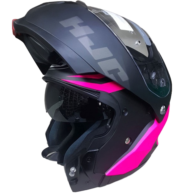 Casco da moto apribile HJC C91N Nepos MC8SF nero-rosa