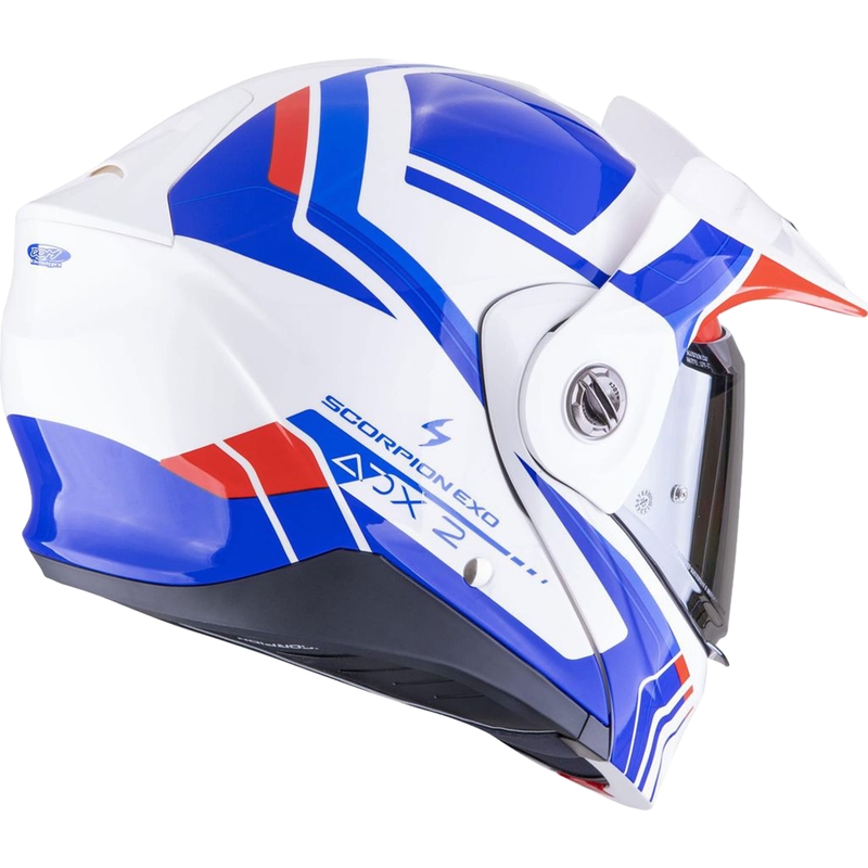 Casco moto ribaltabile Scorpion ADX-2 LEWIS bianco-blu-rosso