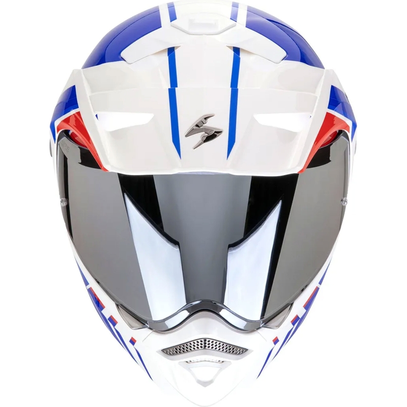 Casco moto ribaltabile Scorpion ADX-2 LEWIS bianco-blu-rosso