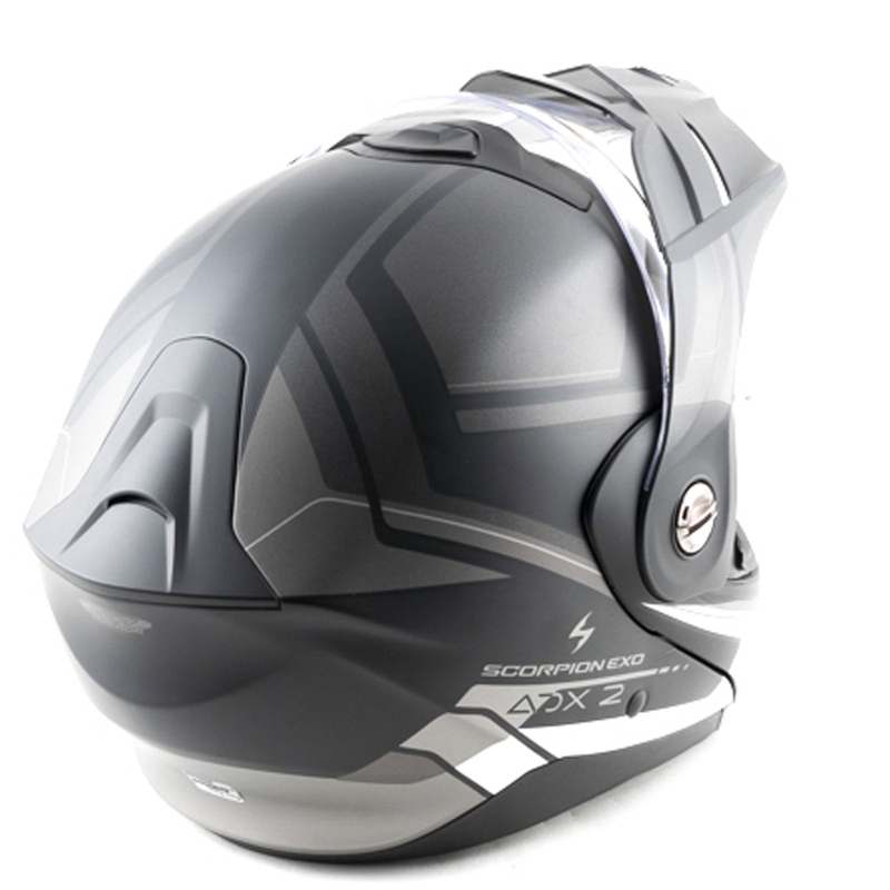 Casco da moto modulare Scorpion ADX-2 LEWIS nero opaco-argento