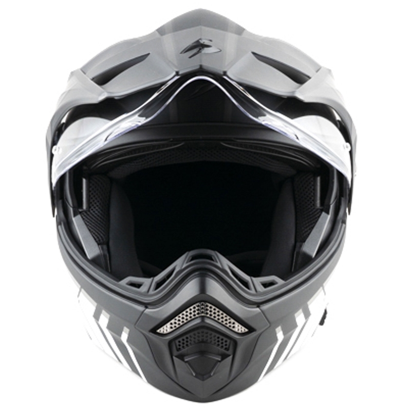 Casco da moto modulare Scorpion ADX-2 LEWIS nero opaco-argento