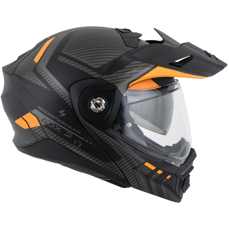 Casco moto ribaltabile Scorpion ADX-2 LEWIS nero-arancio opaco