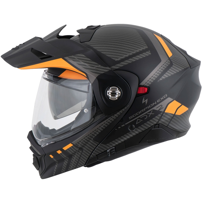 Casco moto ribaltabile Scorpion ADX-2 LEWIS nero-arancio opaco