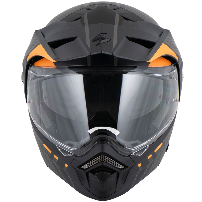 Casco moto ribaltabile Scorpion ADX-2 LEWIS nero-arancio opaco
