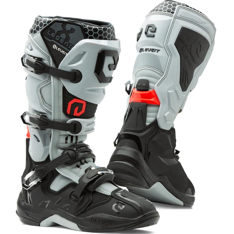 Stivali da motocross Eleveit X-Legend EVO neri e grigi