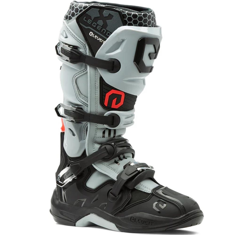 Stivali da motocross Eleveit X-Legend EVO neri e grigi