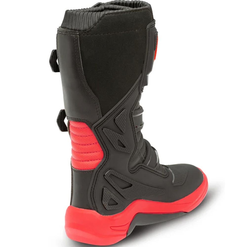 Stivali da motocross Eleveit X-Peak per bambini, neri e rossi