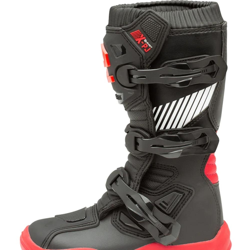 Stivali da motocross Eleveit X-Peak per bambini, neri e rossi