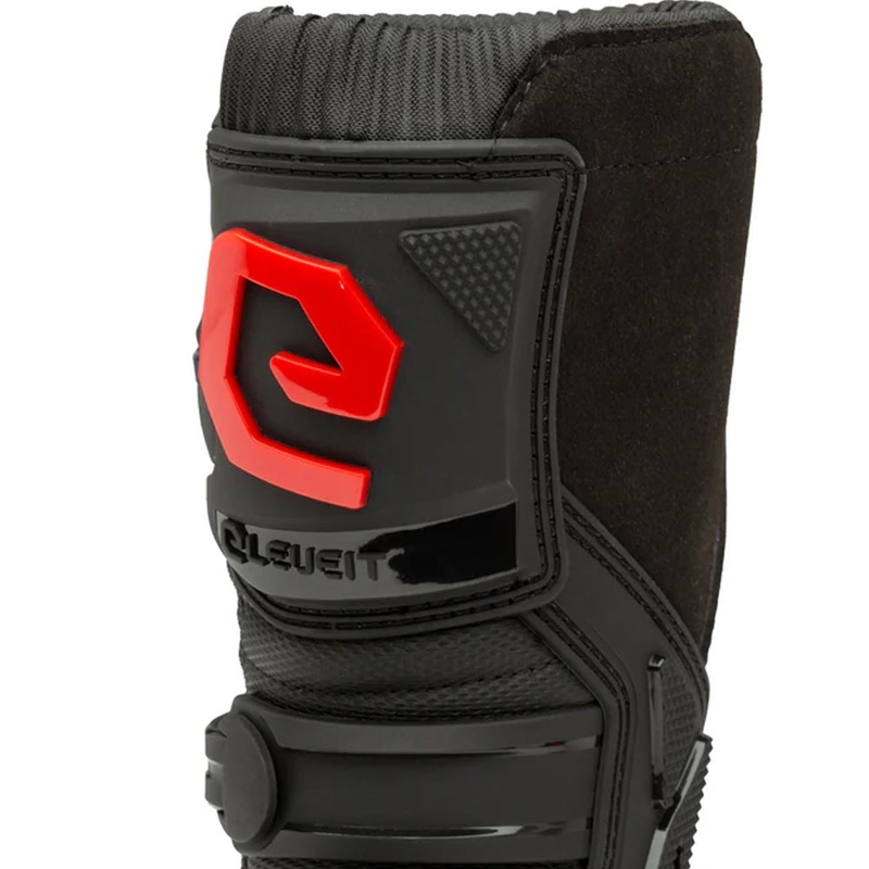 Stivali da motocross Eleveit X-Peak per bambini, neri e rossi