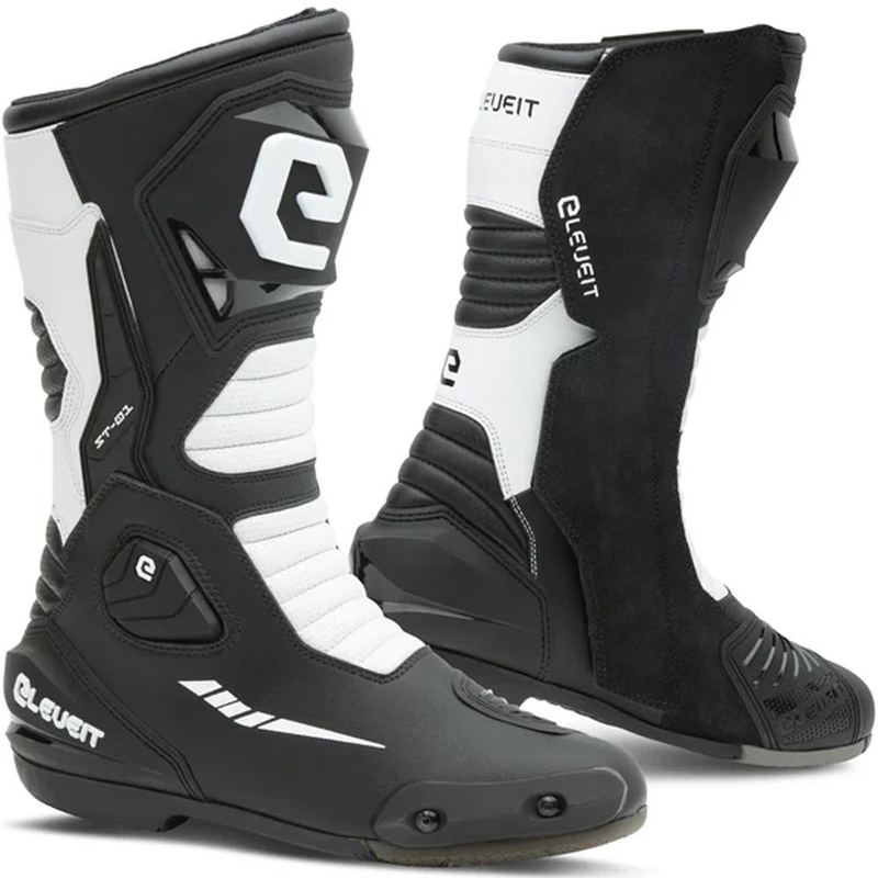 Stivali da moto Eleveit ST-01 neri e bianchi