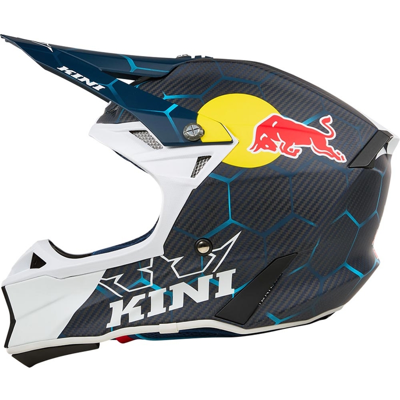 Casco da motocross KINI Red Bull MXC2 2.0 blu-bianco
