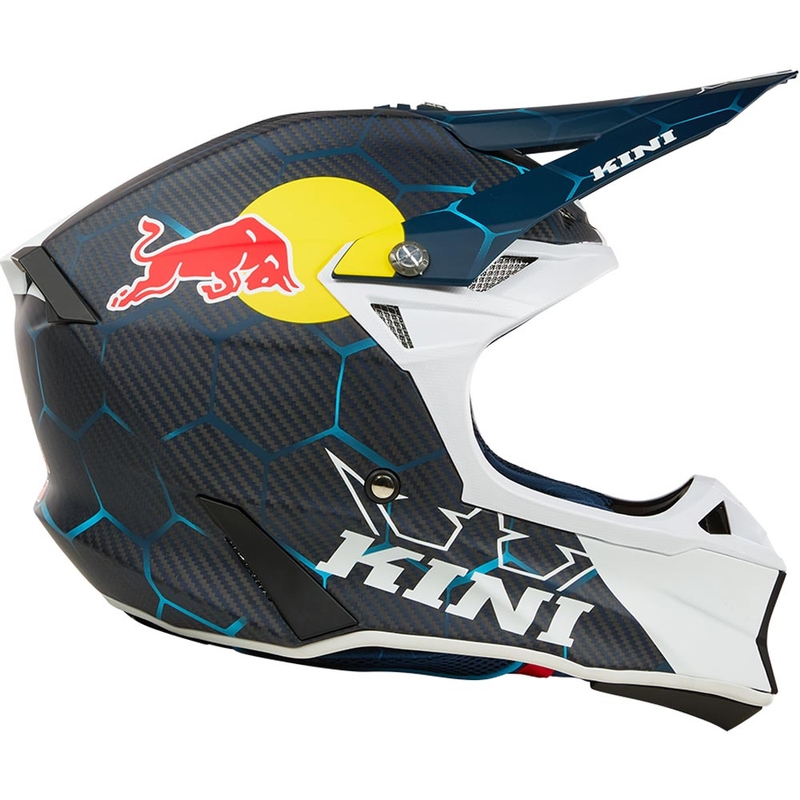 Casco da motocross KINI Red Bull MXC2 2.0 blu-bianco