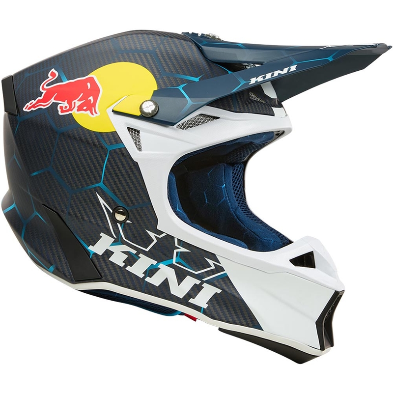 Casco da motocross KINI Red Bull MXC2 2.0 blu-bianco