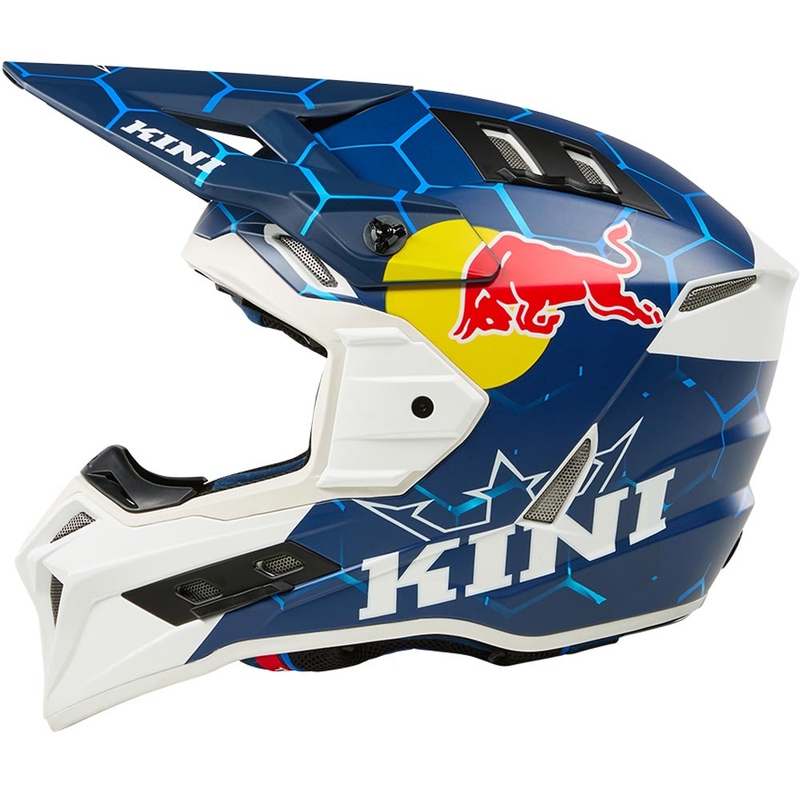 Casco da motocross KINI Red Bull EXC blu-bianco