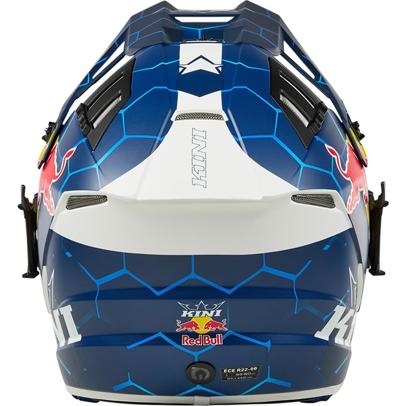Casco da motocross KINI Red Bull EXC blu-bianco
