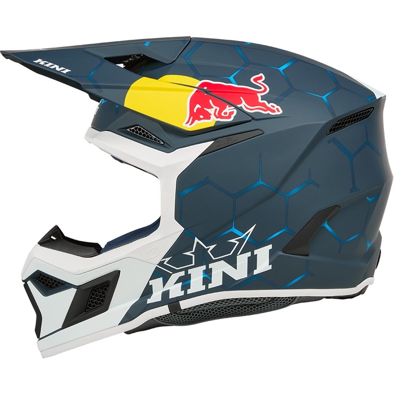 Casco da motocross KINI Red Bull MX3 1.0 blu-bianco