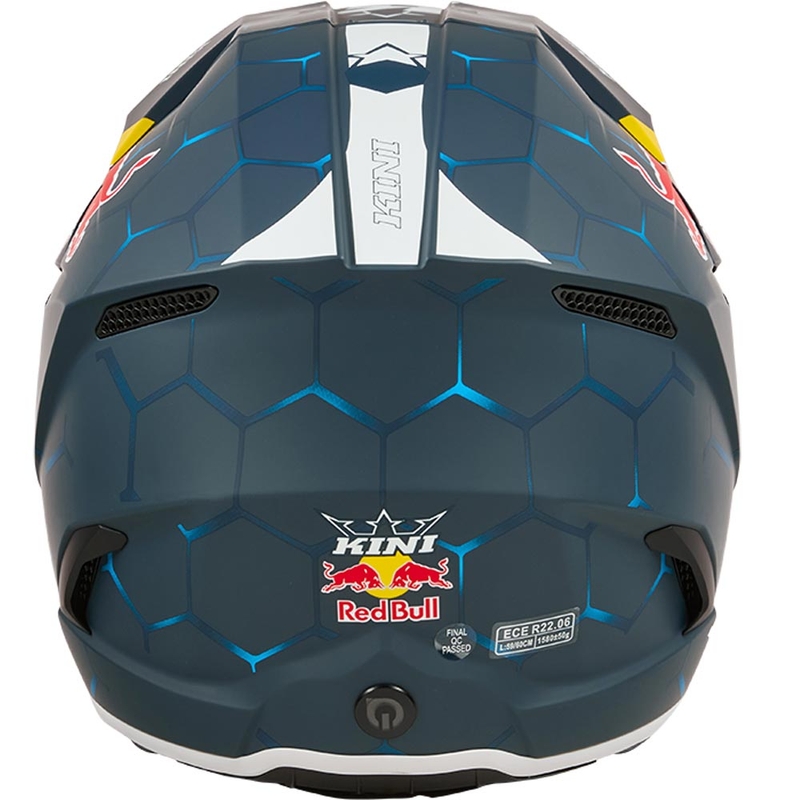 Casco da motocross KINI Red Bull MX3 1.0 blu-bianco
