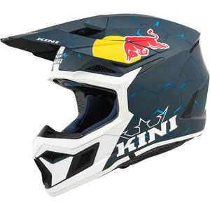 Casco da motocross per bambini KINI Red Bull MX3 1.0 blu-bianco
