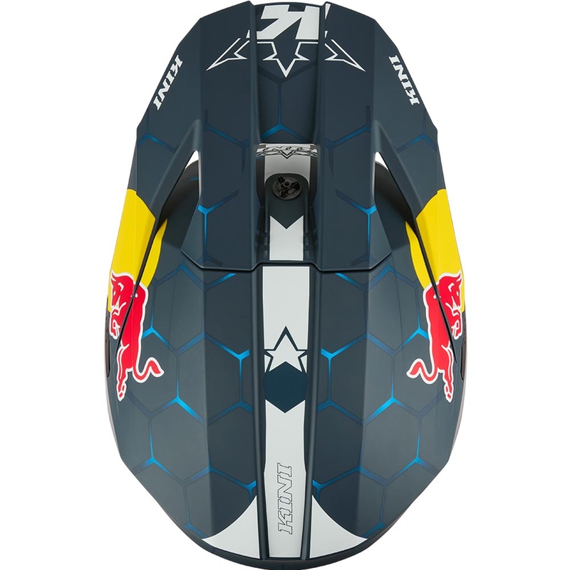 Casco da motocross per bambini KINI Red Bull MX3 1.0 blu-bianco