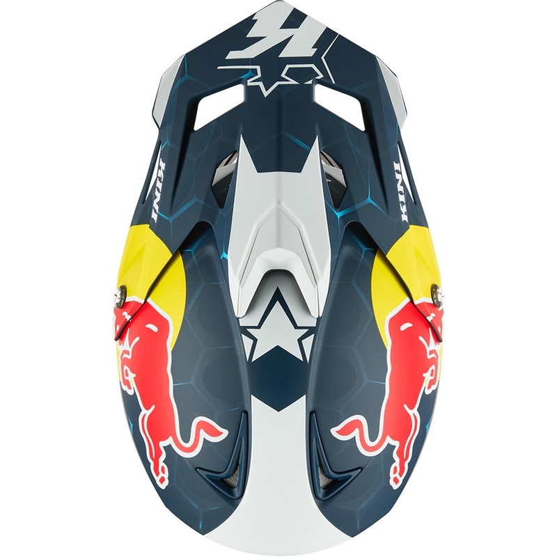 Casco da motocross KINI Red Bull MXC1 1.0 blu-bianco