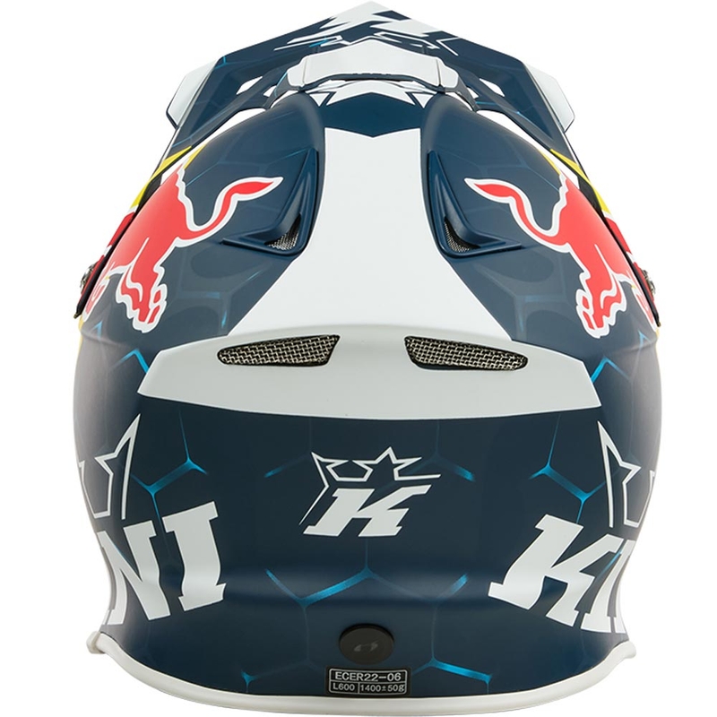 Casco da motocross KINI Red Bull MXC1 1.0 blu-bianco