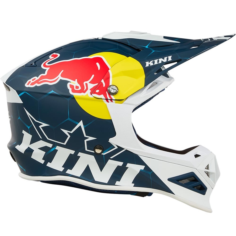 Casco da motocross KINI Red Bull MXC1 1.0 blu-bianco