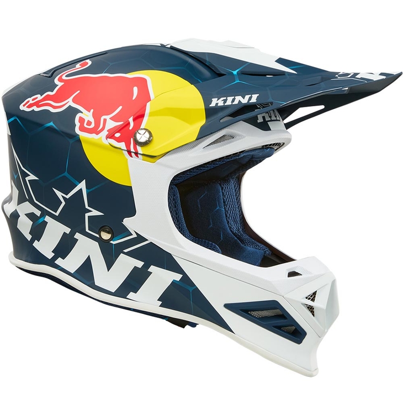 Casco da motocross KINI Red Bull MXC1 1.0 blu-bianco