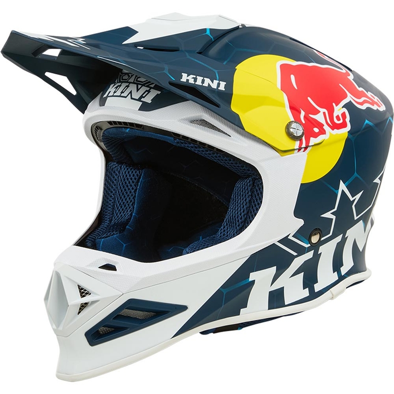 Casco da motocross KINI Red Bull MXC1 1.0 blu-bianco