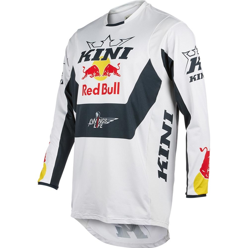 Maglia da motocross KINI Red Bull MXC 1.0 bianca