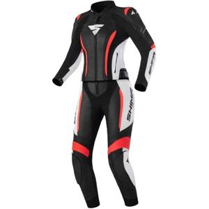 Tuta moto donna Shima Miura 2.0 nero-bianco-rosso fluo