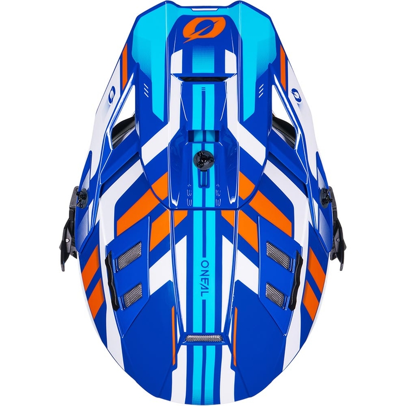Casco da motocross O´Neal EX-SRS blu polvere-arancione