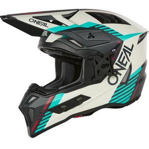 Casco da motocross O'Neal EX-SRS Quin grigio-turchese