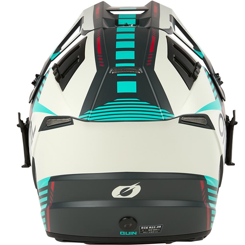 Casco da motocross O'Neal EX-SRS Quin grigio-turchese
