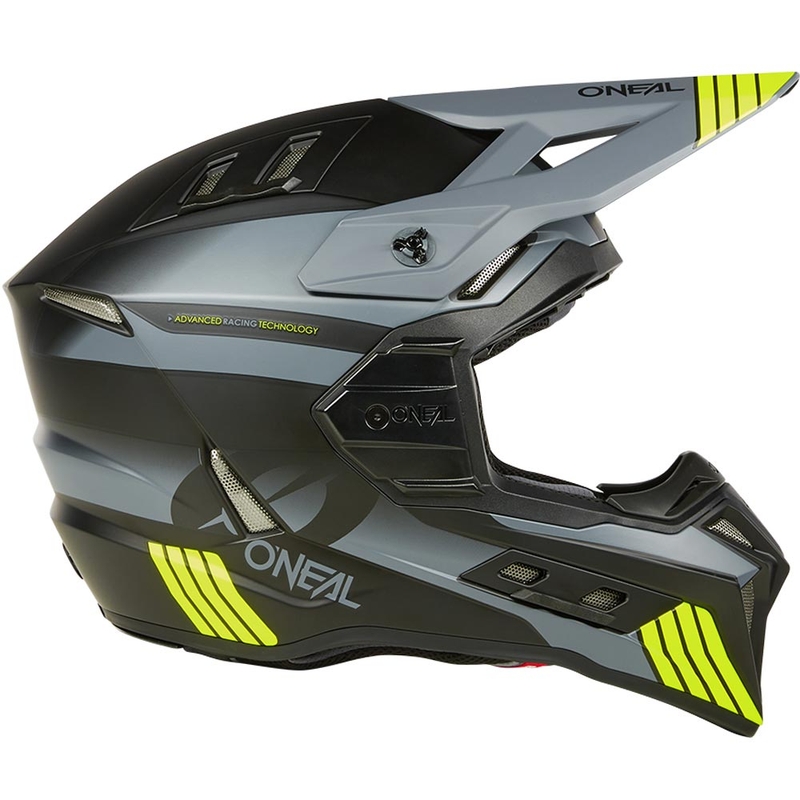 Casco da motocross O´Neal EX-SRS Hitch nero-grigio-giallo fluo