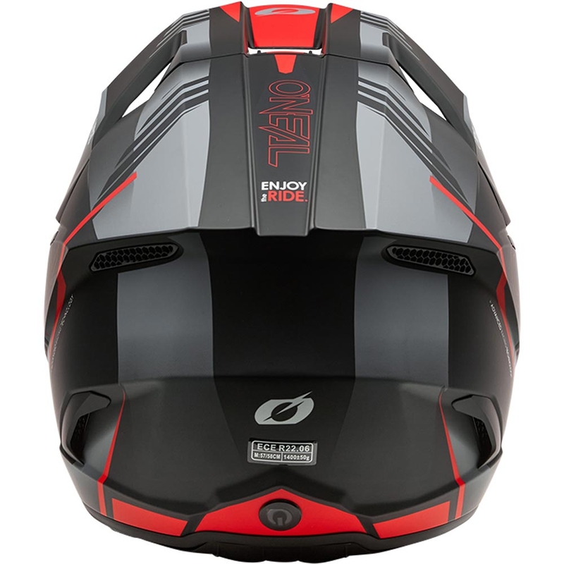 Casco da motocross O'Neal 3SRS Haze nero opaco-grigio-rosso