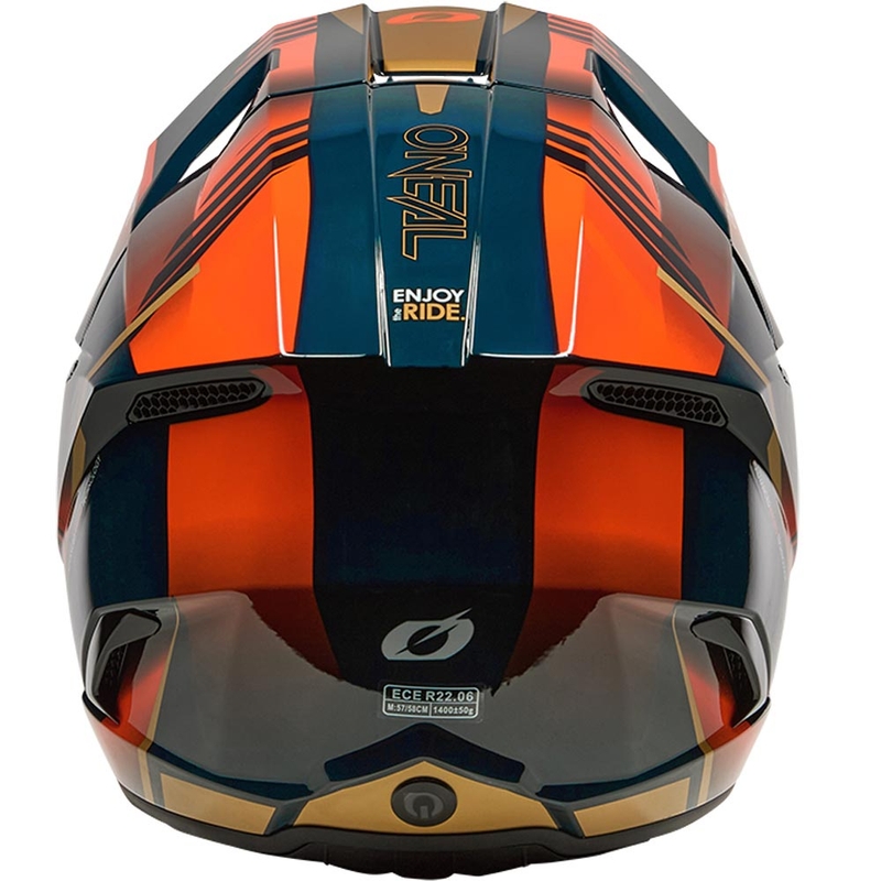 Casco da motocross O'Neal 3SRS Haze blu-arancione-oro