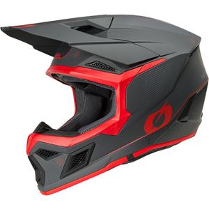 Casco da motocross O´Neal 3SRS E-stroke grigio opaco-rosso