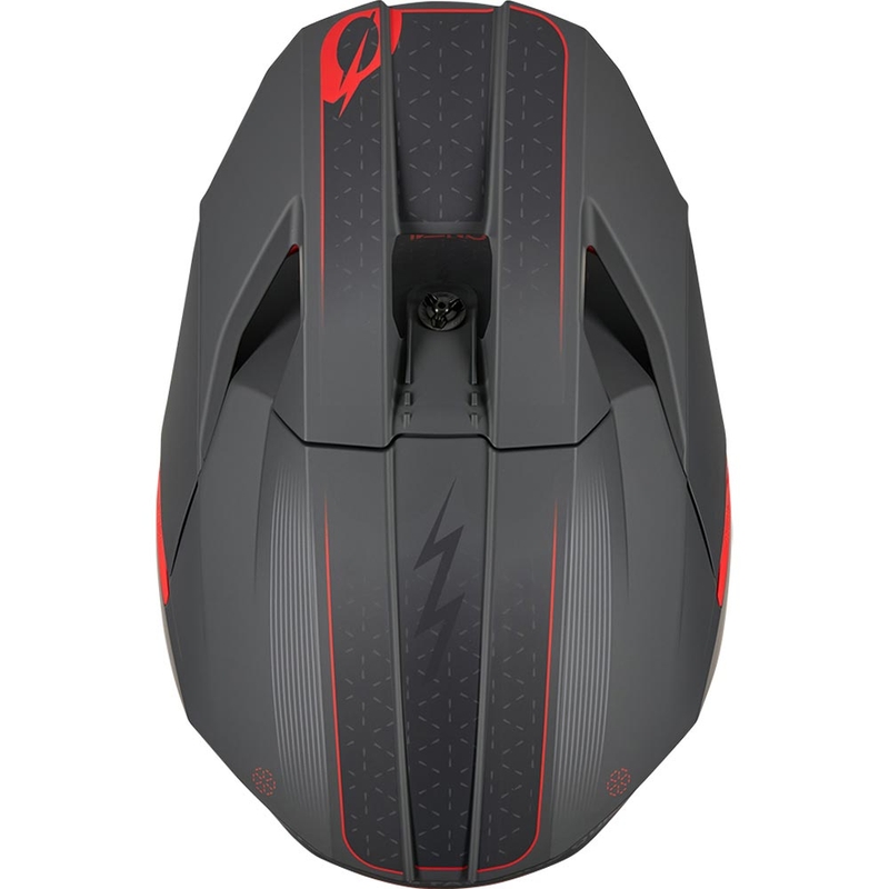 Casco da motocross O´Neal 3SRS E-stroke grigio opaco-rosso