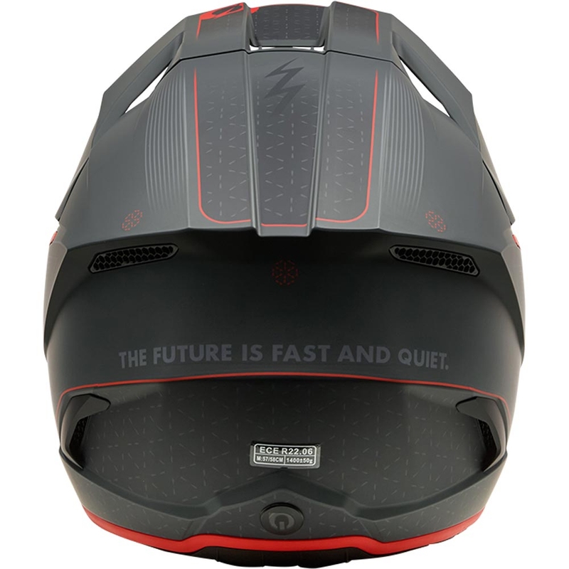 Casco da motocross O´Neal 3SRS E-stroke grigio opaco-rosso