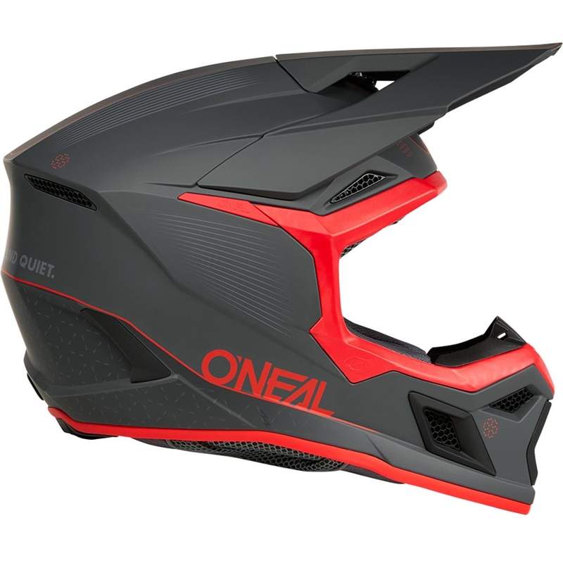 Casco da motocross O´Neal 3SRS E-stroke grigio opaco-rosso