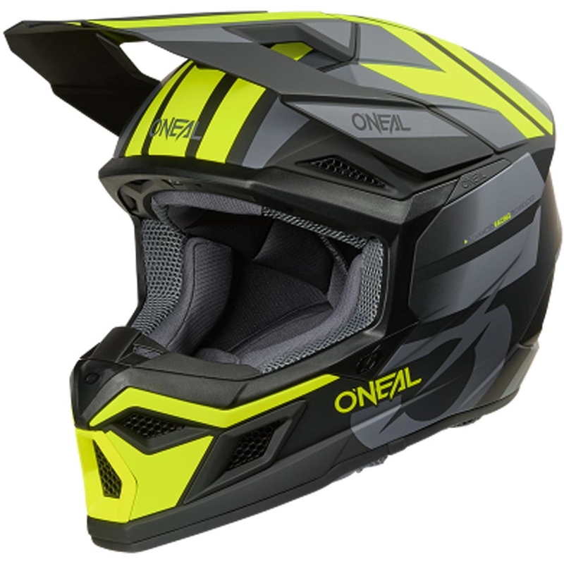 Casco da motocross O´Neal 3SRS Ride nero opaco-grigio-giallo fluo