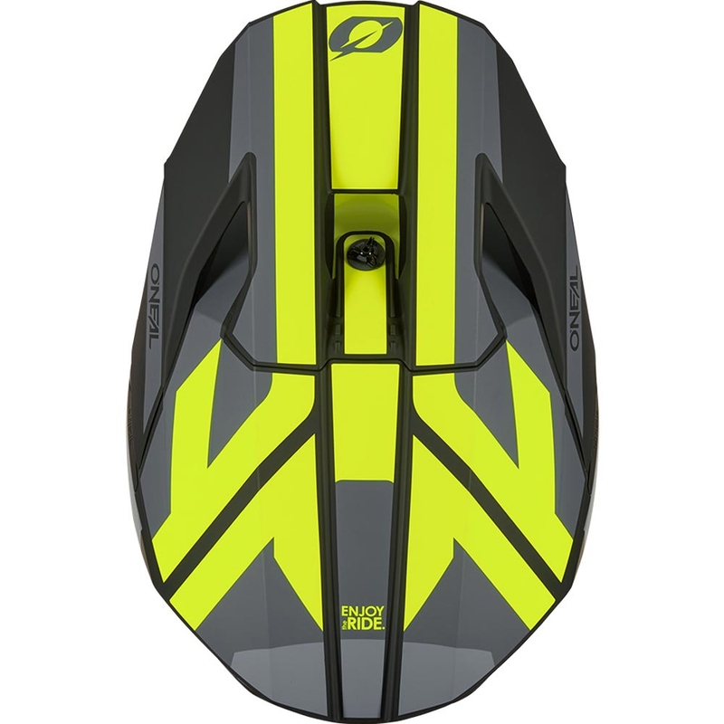 Casco da motocross O´Neal 3SRS Ride nero opaco-grigio-giallo fluo