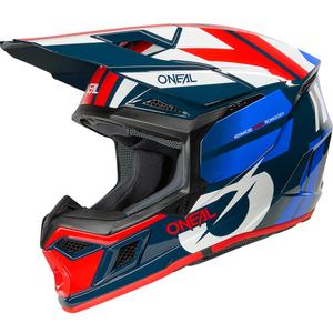 Casco da motocross O'Neal 3SRS Ride blu-bianco-rosso
