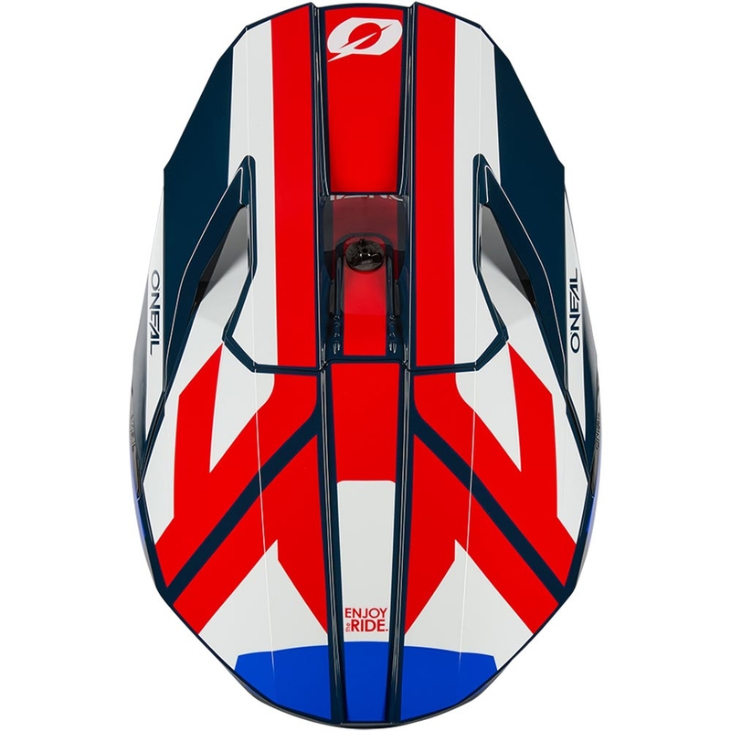 Casco da motocross O'Neal 3SRS Ride blu-bianco-rosso